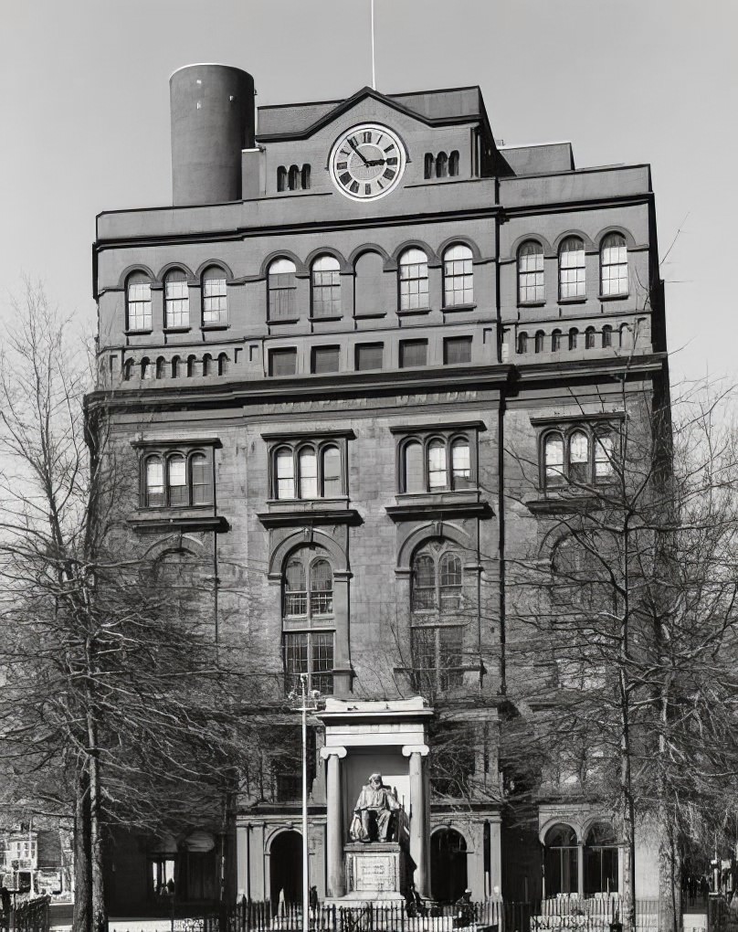 Peter Cooper monument and Cooper Union Foundation Building, 1971