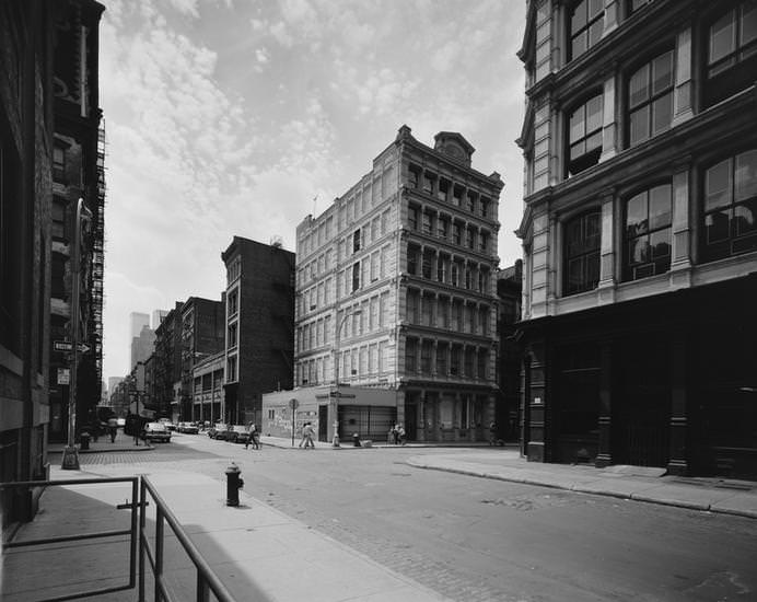 The 112-114 Prince Street building at the intersection of Greene Street, 1978.