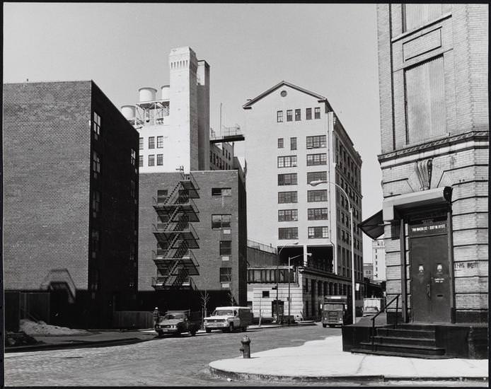 Washington Street from West 11th Street toward Westbeth Center for the Arts, 1971