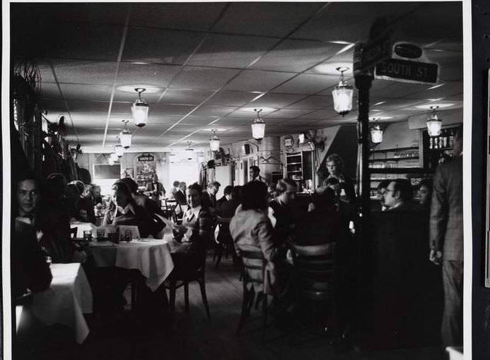 Interior of Sweet's Restaurant, 2 Fulton Street, 1977