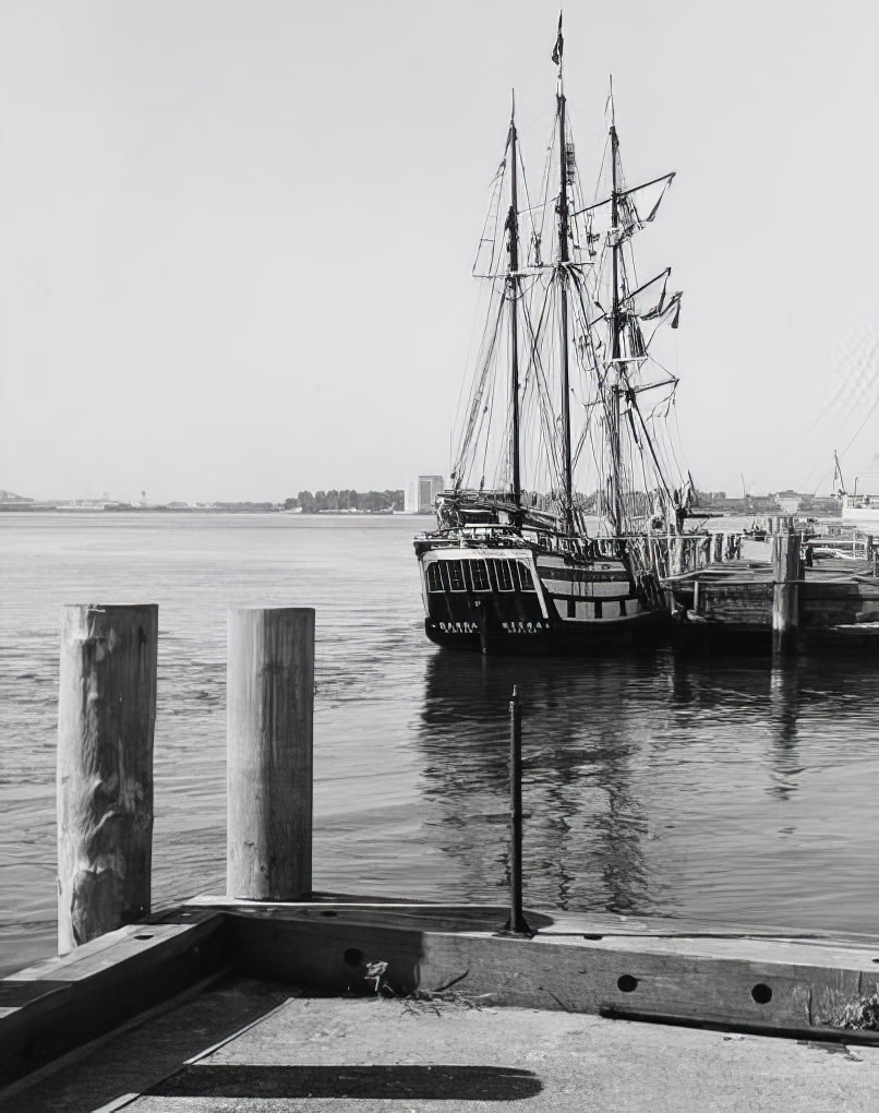 Barba Negra Vancouver docked at Pier 16, South Street Seaport, 1973