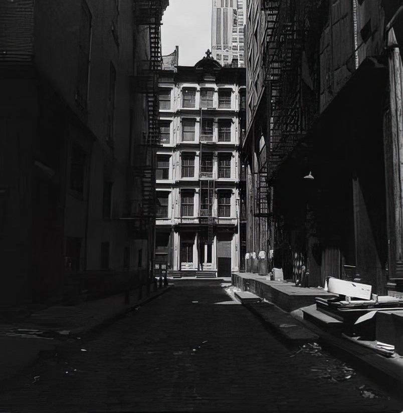 North on Franklin Place toward 60 White Street, 1971