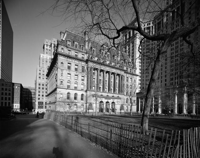 Surrogate's Court (originally Hall of Records) at 31 Chambers Street, 1973.