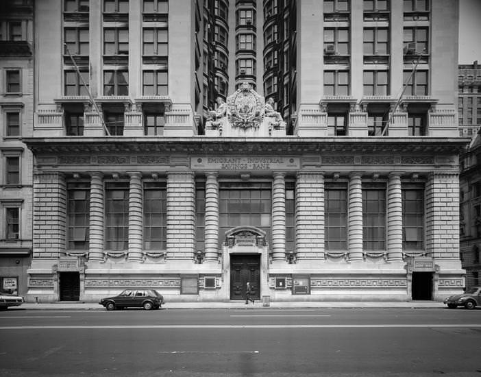 Emigrant Industrial Savings Bank building at 51 Chambers Street, 1973.