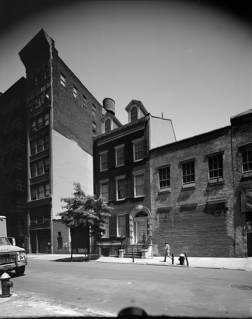 The north side of East 4th Street between Bowery and Lafayette Street, 1971.