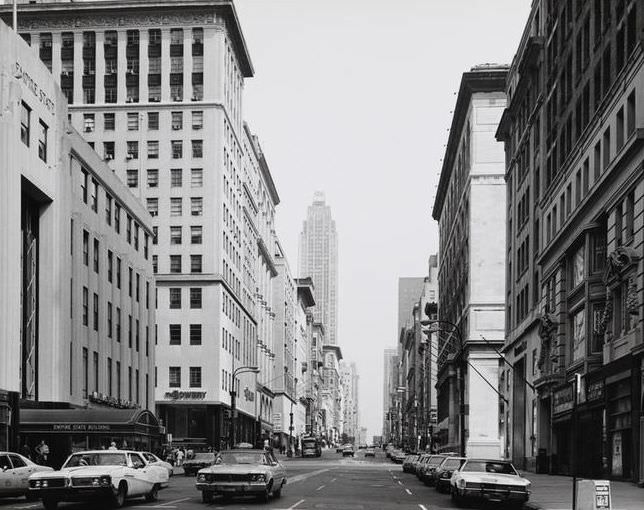 North on Fifth Avenue from across the Empire State Building, 1975