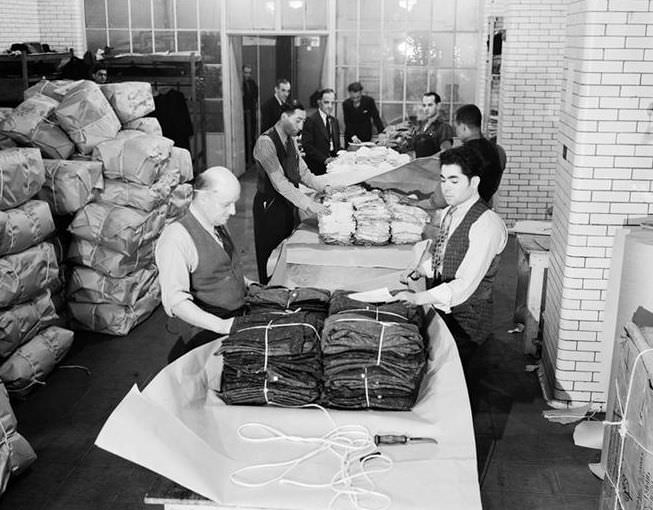 Packaging the Finished Product on 36th Street and 10th Avenue, 1937.