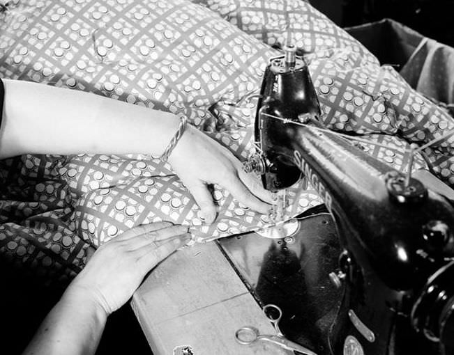 Stitching a Quilt 2 on 10th Avenue and 36th Street, 1937.