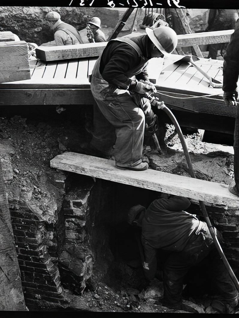 6th Avenue Subway Construction, 17th Street, 1937.