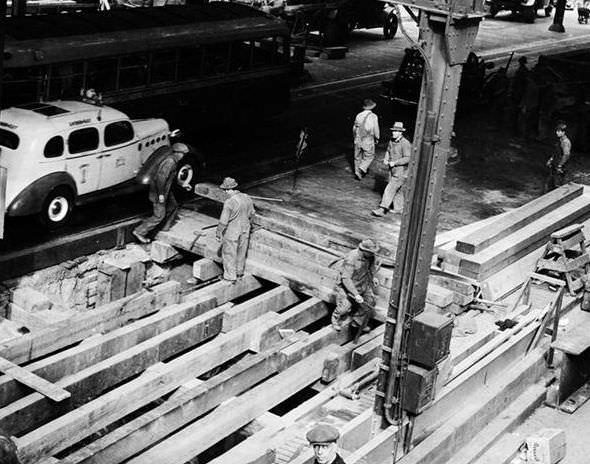 6th Avenue Subway Construction, 42nd Street, 1937.