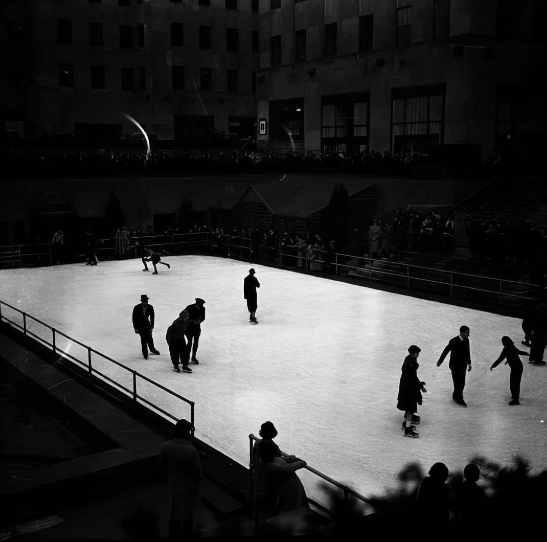 Ice Skating in Rockefeller Center, 1935.