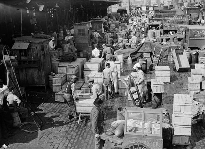 Fulton Fish Market: General View, 1938.