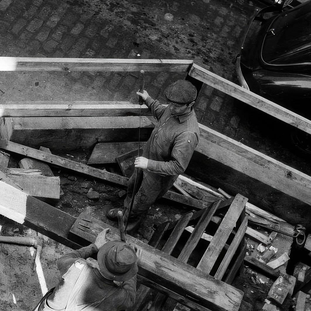 6th Avenue Subway Construction, 13th Street, 1937.