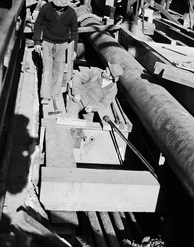 6th Avenue Subway Construction, 40th Street, 1937.