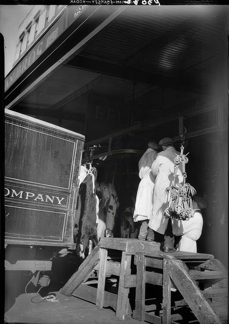 Weighing and Loading Beef, 1938.