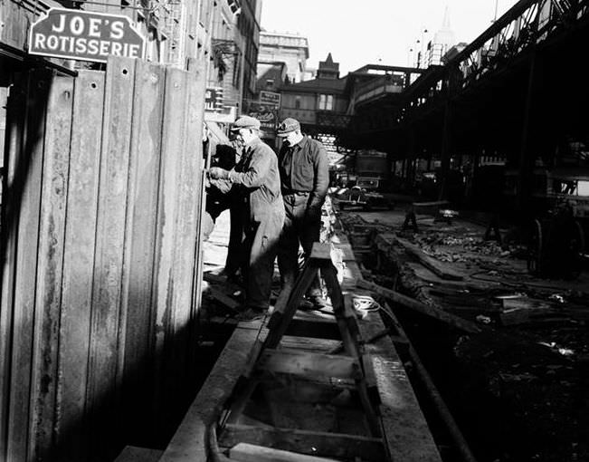 6th Avenue Subway Construction, 23rd Street, 1937.