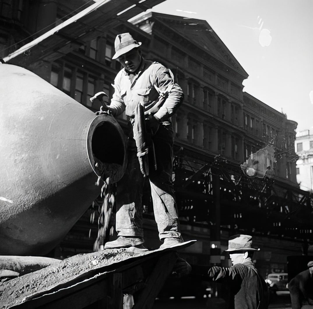 6th Avenue Subway Construction, 26th Street, 1937.