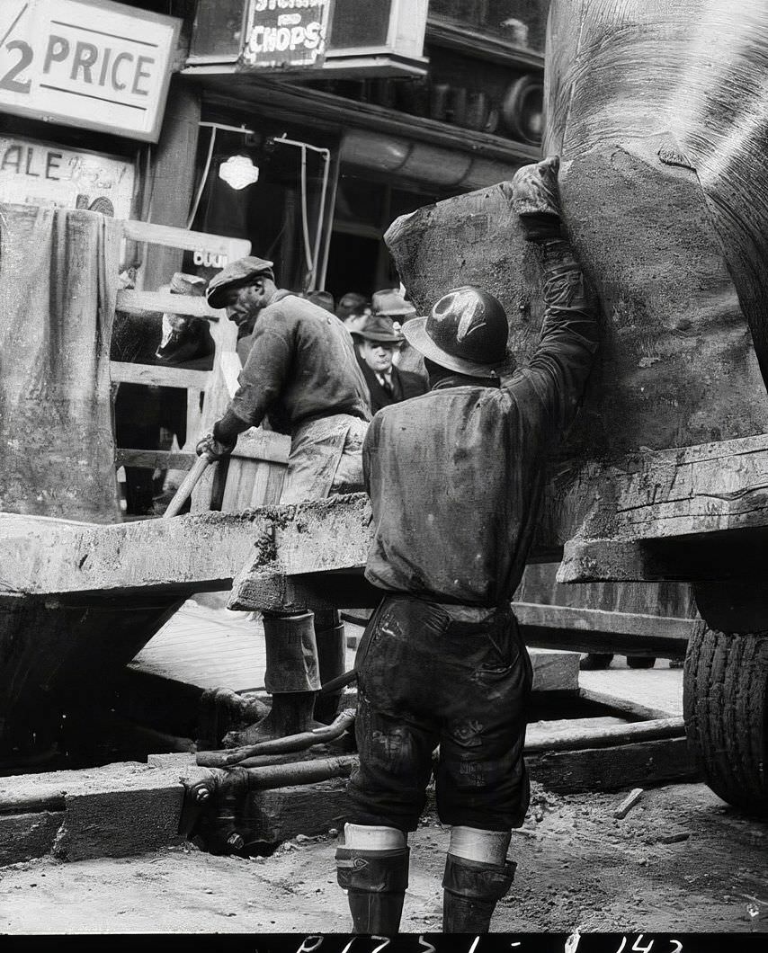 6th Avenue Subway Construction, 46th Street, 1937.