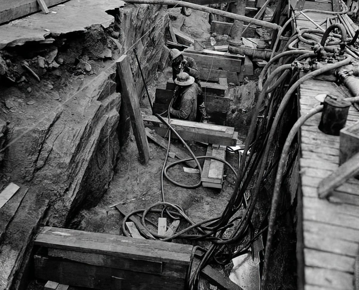 6th Avenue Subway Construction, 48th Street, 1937.