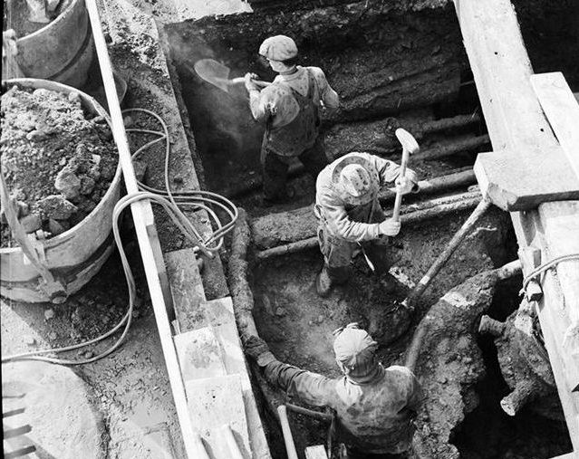 6th Avenue Subway reconstruction at 42nd Street, 1937.