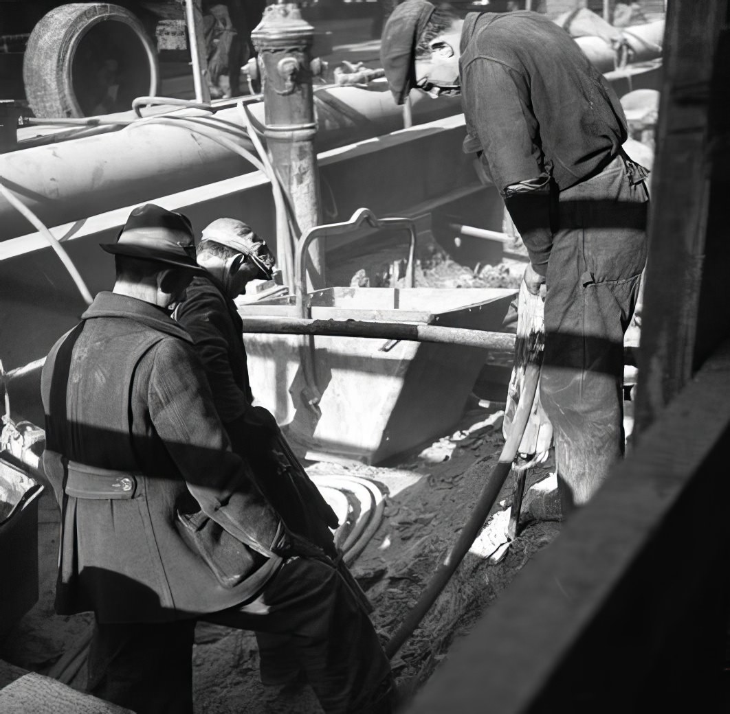 Subway construction, 1937.