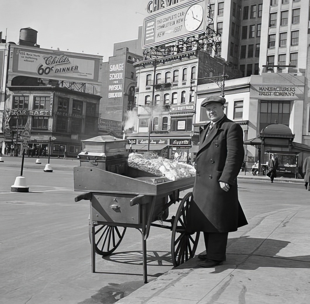 Man selling peanuts, 1935.