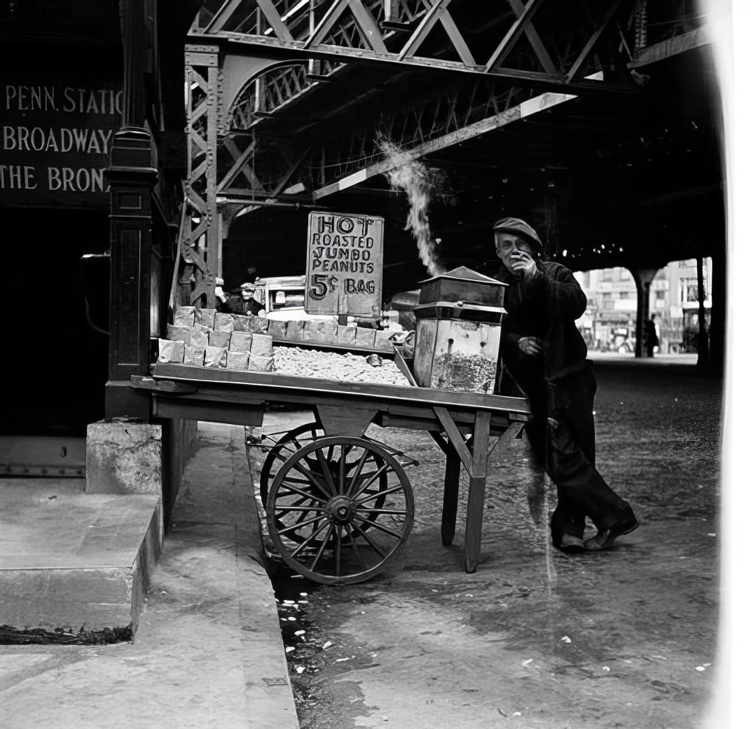 Hot roasted jumbo peanuts, 1937.