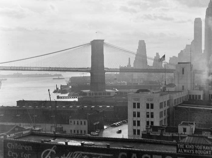 Manhattan and the Brooklyn Bridge, 1936