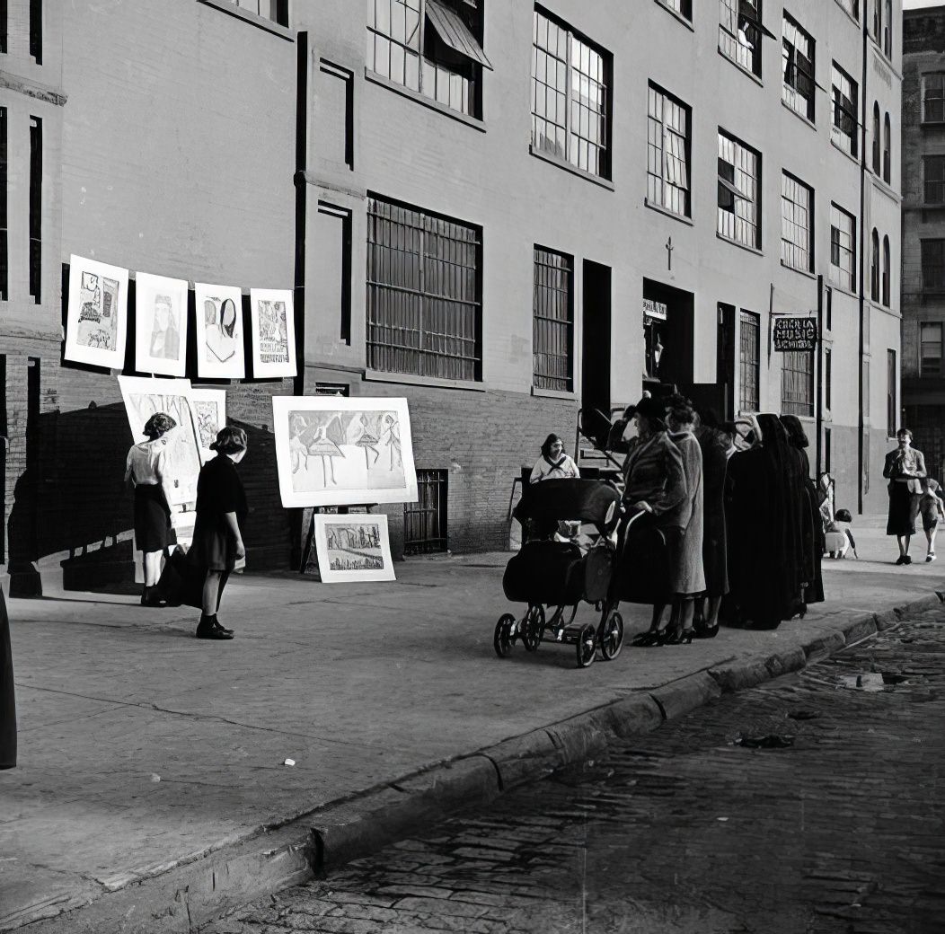 Sidewalk art show, 1936