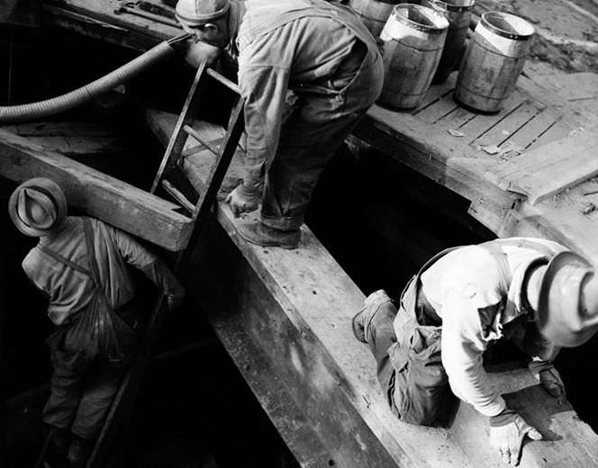 6th Avenue Subway construction, 17th Street, 1938