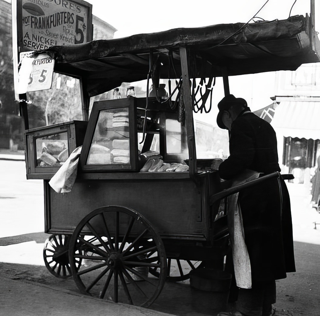 Hot dog stand, 1937