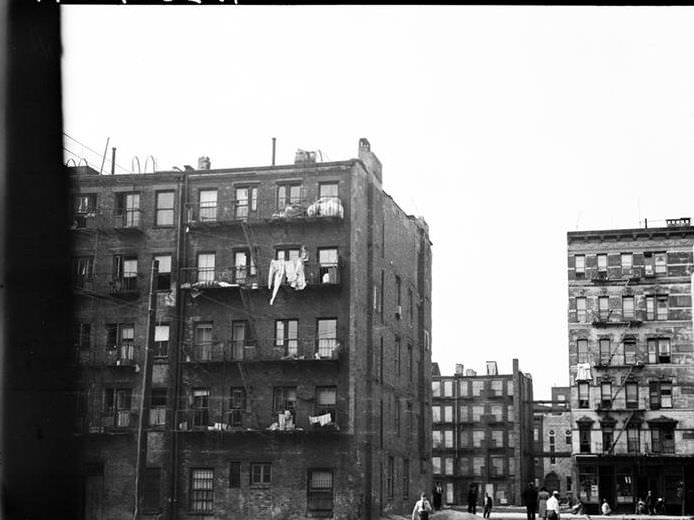 Street scene—tenements, 1935.