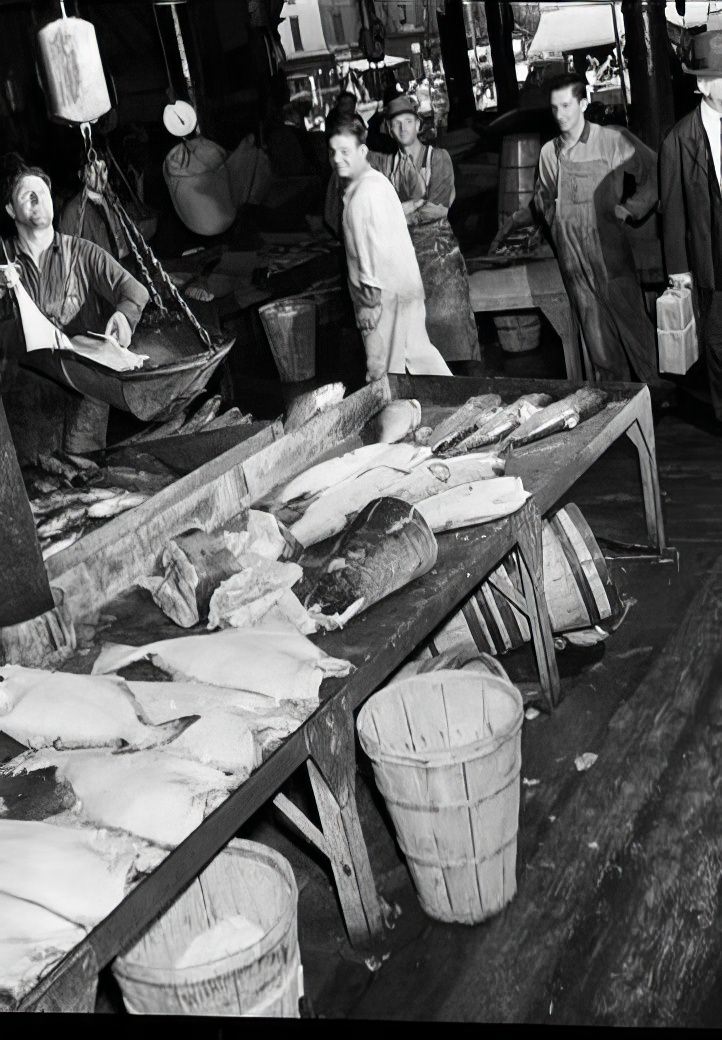 Fulton Fish Market: Interior, 1938.