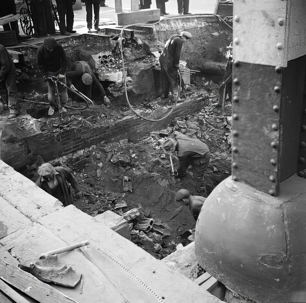 Subway construction, May 1938.