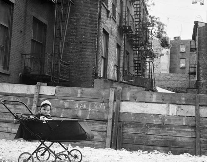 Baby in carriage, 1936.