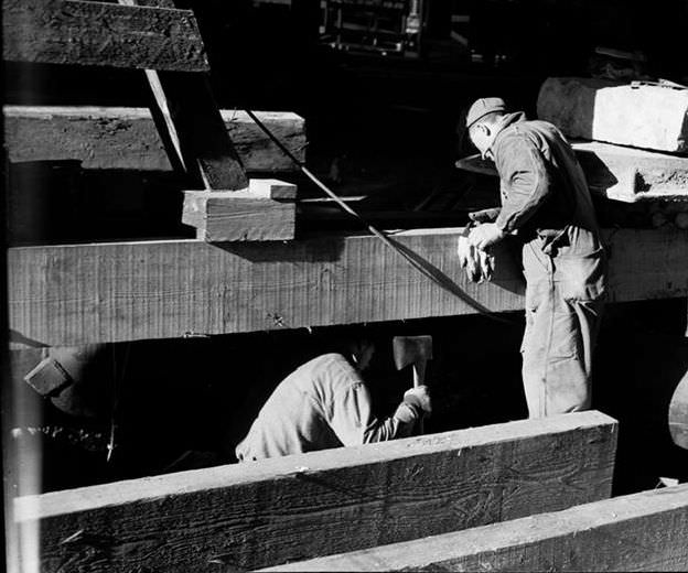 6th Avenue Subway construction, 16th Street, 1937.