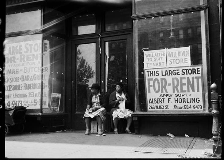 Two women in a storefront, 1939.