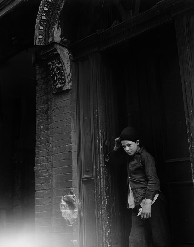 Boy in doorway, 1935.