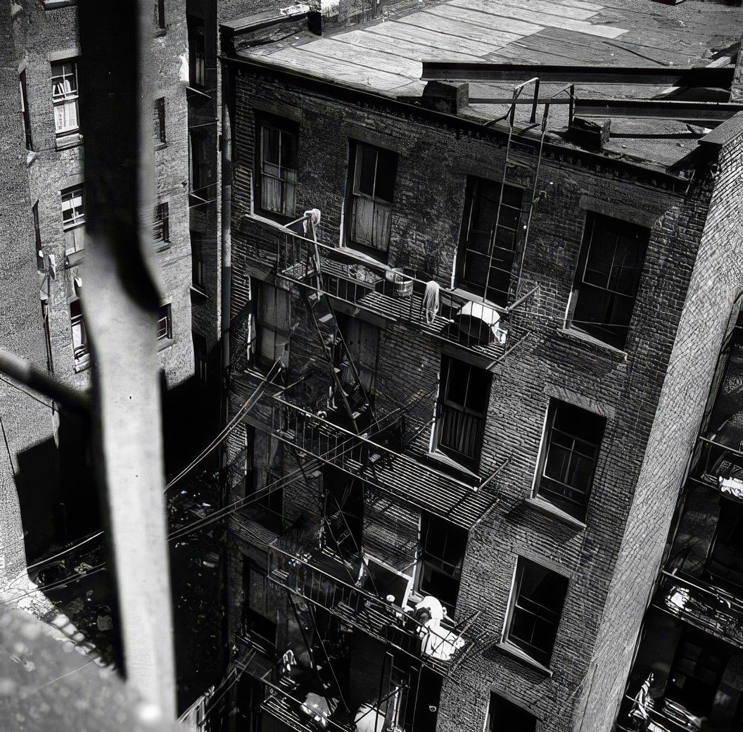 Tenement backs, 1935.