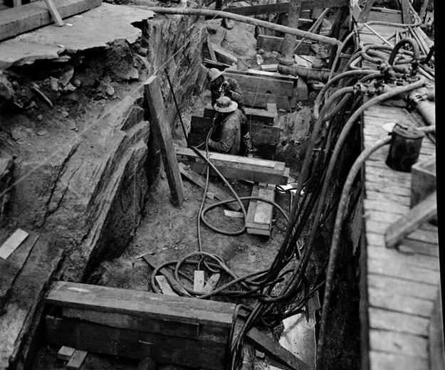 6th Avenue Subway construction, 48th Street, 1937.