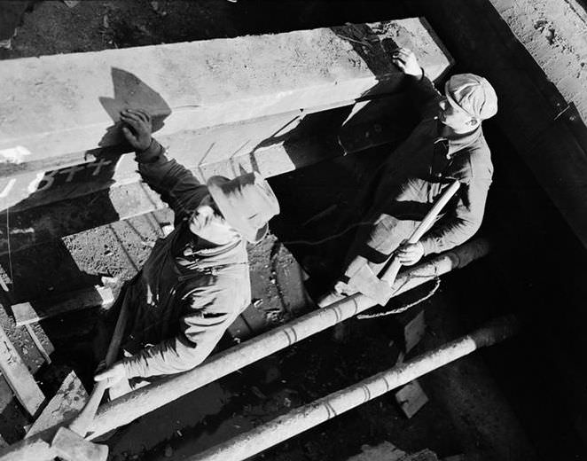 6th Avenue Subway construction, 18th St., 1937.