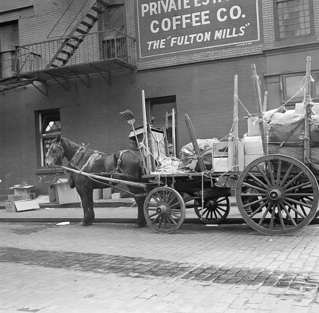 Horse and cart, circa 1936.