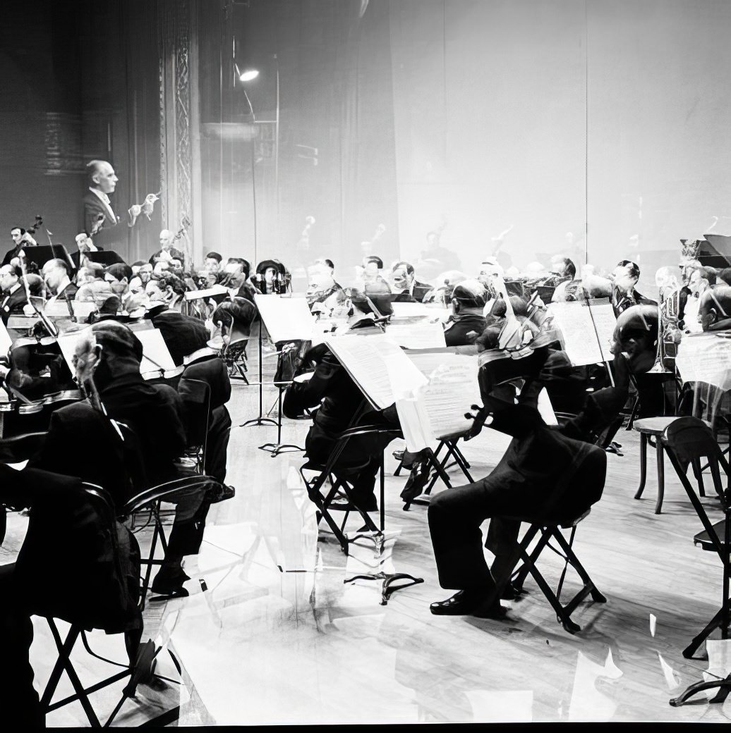 Federal Music Project and a robot, circa 1936.