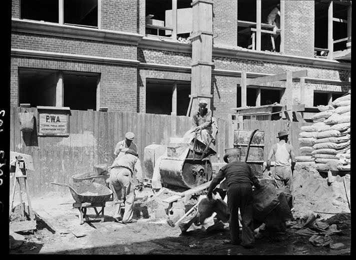 WPA/PWA construction, 1940.