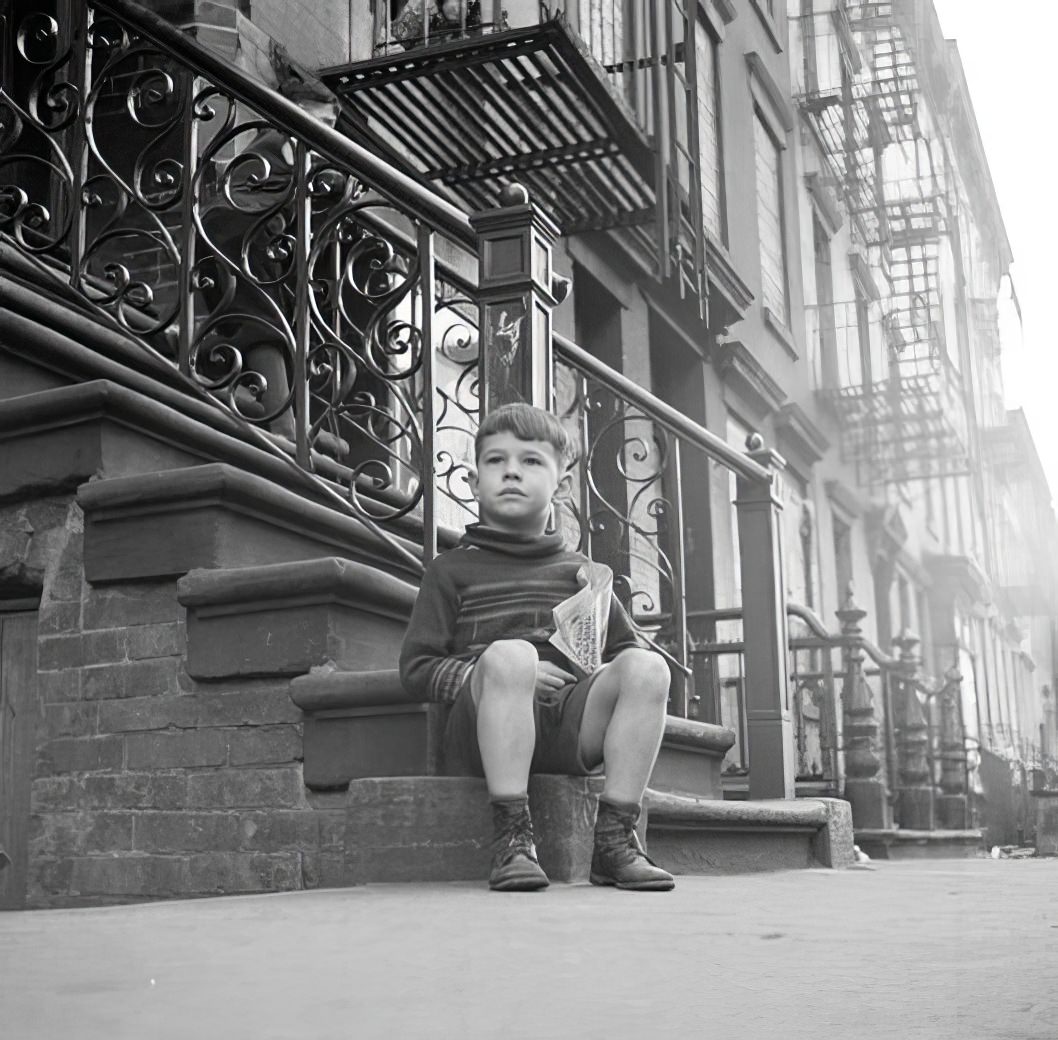 Boy on steps, 1936.