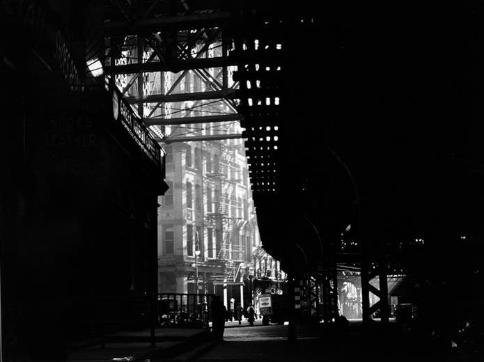 Under the elevated train, circa 1936.