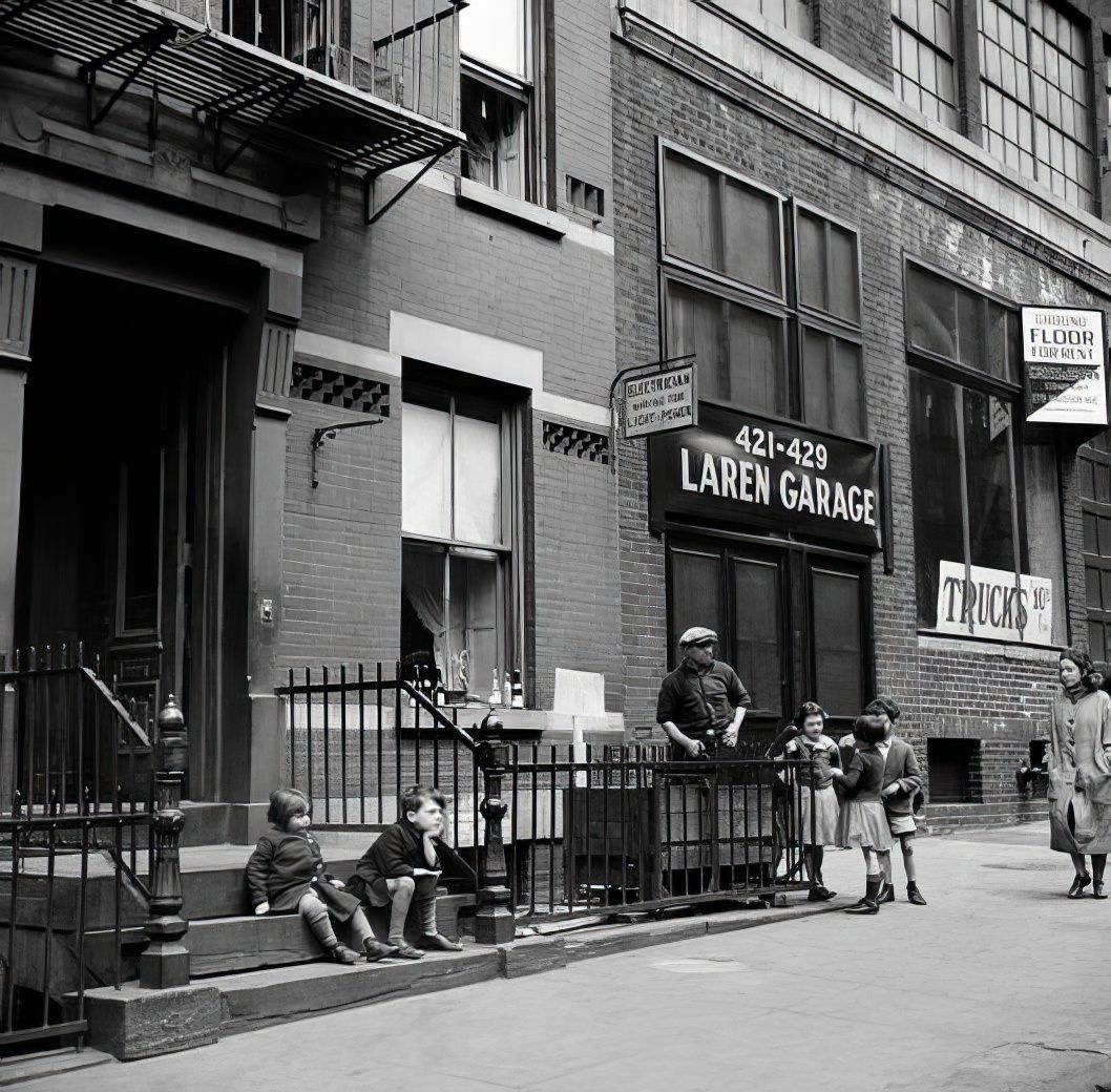 Street scene with children, 1935.