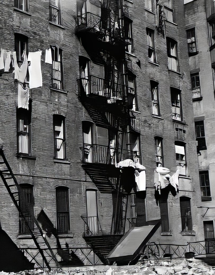 Rear of tenement, 1935.