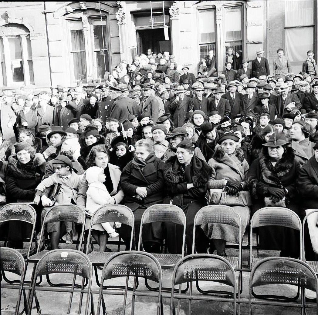 At the opening of the First Avenue and 10th Street Market, 1938.