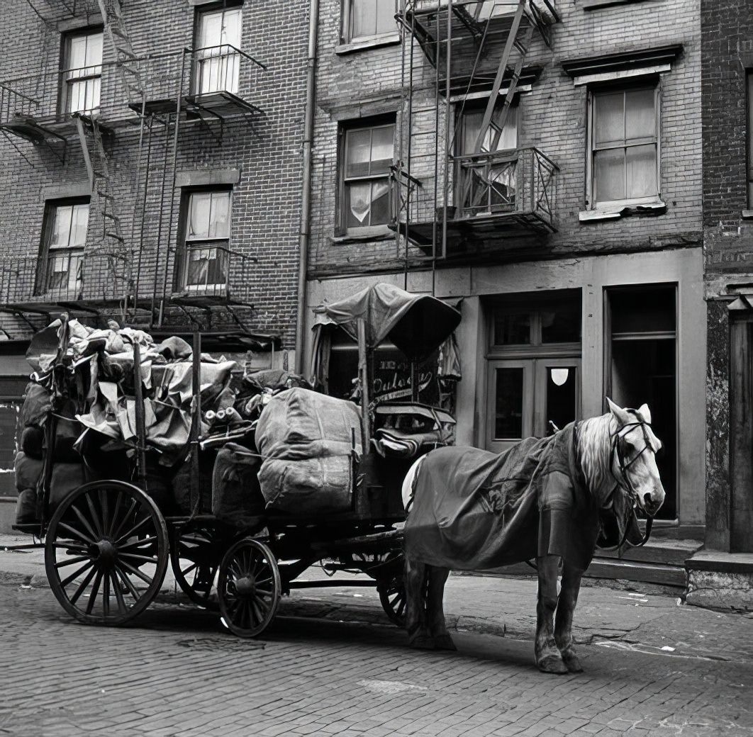 Horse and cart, circa 1935.